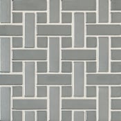Daltile Metallica - Random Basketweave Mosaic Wall Tile - Polished Metal Visual Brushed Stainless Steel
