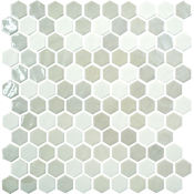 Daltile Uptown Glass - 1" x 1" Hexagon Wall Tile - Glossy Visual - Sold by Sheet (0.94 SF/Sheet) Alabaster