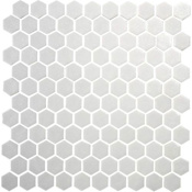 Daltile Uptown Glass - 1" x 1" Hexagon Floor and Wall Tile - Matte Visual - Sold by Sheet (0.94 SF/Sheet) Alabaster