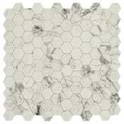 Daltile Uptown Glass - 1" x 1" Hexagon Mosaic Floor and Wall Tile - Matte Marble Visual - Sold by Sheet Posh Resort
