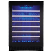 Danby 24 Inch Wide 48 Bottle Capacity Free Standing Wine Cooler with LED Lighting from the Silhouette Series Black