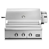 DCS Appliances 64,000 BTU 30 Inch Wide Natural Gas Built-In Grill with Infrared Rotisserie Burner from Series 7 Brushed Stainless Steel