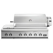 DCS Appliances 126,500 BTU 48 Inch Wide Liquid Propane Built-In Grill with Infrared Rotisserie Burner, Dedicated Smoker Burner and Two Side Burners from Series 7 Brushed Stainless Steel