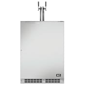DCS Appliances 24 Inch Wide 5.7 Cu. Ft. Built-In or Free Standing Double Tap Kegerator with Right Hinge Brushed Stainless Steel