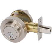 Delaney 200 Series Round Single Cylinder Keyed Entry Deadbolt Satin Nickel