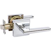 Delaney Vida Passage Door Lever Set with Square Rose Polished Chrome