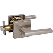 Delaney Vida Privacy Door Lever Set with Square Rose Satin Nickel