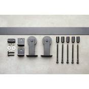 Delaney 3000 Series 72 Inch Low Profile Top Mount Barn Door Hardware Black