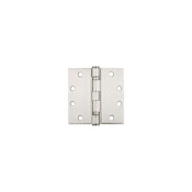 Delaney 4 Inch x 4 Inch Ball Bearing Square Corner Mortise Hinge - Pair Brushed Chrome