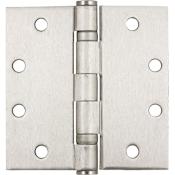 Delaney 4.5 Inch x 4.5 Inch Ball Bearing 5/8 Inch Square Corner Mortise Hinge - Pair Dull Chrome