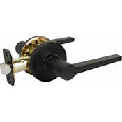 Delaney Tulina Passage Door Lever Set with Round Rose Black