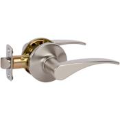 Delaney Dayton Passage Door Lever Set with Round Style Rose Satin Nickel