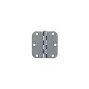 Delaney 3.5 Inch x 3.5 Inch Plain Bearing 5/8 Inch Radius Corner Mortise Hinge - Pair Brushed Chrome