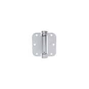Delaney 4 Inch x 4 Inch Spring Hinge 5/8 Inch Radius Corner Mortise Hinge - Pair Brushed Chrome