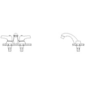 Delta Double Handle 1.5GPM Bathroom Faucet with Lever Blade Handles Vandal Resistant Aerator and Metal Grid Strainer from the Commercial Series Chrome