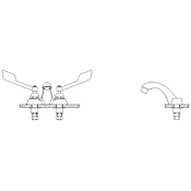 Delta Double Handle 0.5GPM Bathroom Faucet with Wrist Blade Handles from the Commercial Series Chrome