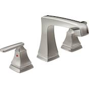 Delta Ashlyn 1.2 GPM Widespread Bathroom Faucet with Push Pop-Up Drain Assembly Brilliance Stainless
