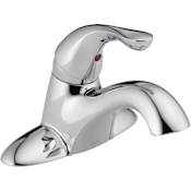 Delta Classic 1 GPM Centerset Bathroom Faucet with Metal Push Pop-Up Drain Assembly Chrome