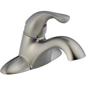 Delta Classic Centerset Bathroom Faucet with Metal Push Pop-Up Drain Assembly - Lifetime Warranty Brilliance Stainless