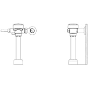 Delta 1.27GPF 1-1/2" Top Spud Water Closet Flush Valve with 11-1/2" Maximum Height from the Commercial Series Chrome