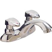 Delta 0.5GPM Double Tip Action Lever Handles 2 Hole Metering Bathroom Faucet from the Commercial Series Chrome