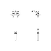 Delta 0.5GPM Double Tip Action Lever Handles 2 Hole Metering Bathroom Faucet with Metal Grid Strainer from the Commercial Series Chrome