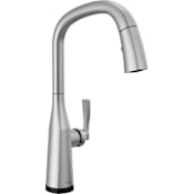 Delta Stryke VoiceIQ Voice Activated 1.8 GPM Pull Down Kitchen Faucet with On / Off Touch Activation and Magnetic Docking Spray Head Lumicoat Arctic Stainless