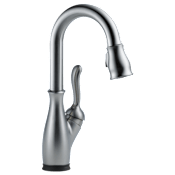 Delta Leland Deck Mounted Single Handle Pull-Down Bar Faucet with Touch Clean, Touch2O, MagnaTite Docking, and Diamond Seal Technology Arctic Stainless
