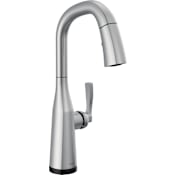 Delta Stryke 1.8 GPM Pull-Down Bar/Prep Faucet with On/Off Touch Activation and Magnetic Docking Spray Head Lumicoat Arctic Stainless
