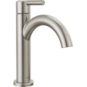 Delta Nicoli 1.2 GPM Single Hole Bathroom Faucet with Arc Spout and Push Pop-Up Drain Assembly Brilliance Stainless