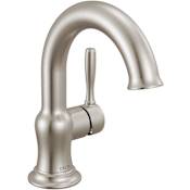 Delta Roe 1.2 GPM Single Hole Bathroom Faucet with Push Pop-Up Drain Assembly Briliance Stainless