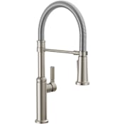 Delta Rhett 1.8 GPM Single Hole Pre-Rinse Pull Down Kitchen Faucet with MagnaTite, Touch-Clean, and Diamond Seal Technologies - Includes Escutcheon Brilliance Stainless