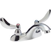 Delta Double Handle 1.5GPM Bathroom Faucet with Blade Handles and Vandal Resistant Aerator from the Commercial Series Chrome