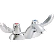 Delta Double Handle 1.5GPM Bathroom Faucet with Hooded Blade Handles from the Commercial Series Chrome