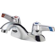 Delta Double Handle 1.5GPM Bathroom Faucet with Lever Blade Handles and Temperature Indicators from the Commercial Series Chrome