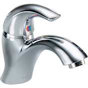 Delta Single Handle 1.5GPM Single Hole Mount Bathroom Faucet with Wrench Flat Aerator Less Pop-Up Assembly from the Commercial Series Chrome