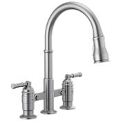 Delta Broderick 1.8 GPM Widespread Bridge Pull Down Kitchen Faucet Arctic Stainless