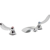 Delta Double Handle 0.5GPM Ceramic Disc Widespread Bathroom Faucet with Blade Handles from the Commercial Series Chrome