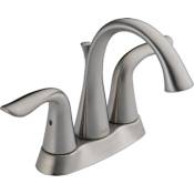 Delta Lahara Centerset Bathroom Faucet with Pop-Up Drain Assembly - Includes Lifetime Warranty Brilliance Stainless