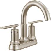 Delta Altado 1.2 GPM Centerset Bathroom Faucet with Push Pop-Up Drain Assembly Brilliance Stainless