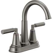 Delta Bowery 1.2 GPM Centerset Bathroom Faucet with Pop-Up Drain Assembly - Limited Lifetime Warranty Black Stainless