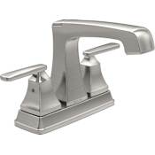 Delta Ashlyn 1.2 GPM Centerset Bathroom Faucet with Metal Drain Assembly Brilliance Stainless