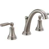 Delta Woodhurst 1.2 GPM Widespread Bathroom Faucet with Pop-Up Drain Assembly Brilliance Stainless