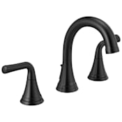Delta Kayra 1.2 GPM Widespread Bathroom Faucet with Pop-Up Drain Assembly Matte Black