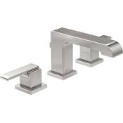 Delta Ara 1.2 GPM Widespread Bathroom Faucet - Includes Metal Pop-Up Drain Assembly Brilliance Stainless