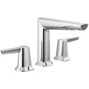 Delta Galeon 1.2 GPM Widespread Bathroom Faucet with Push Pop-Up Drain Assembly Lumicoat Chrome