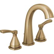 Delta Stryke 1.2 GPM Widespread Bathroom Faucet with Lever Handles and Pop-Up Drain Assembly Lumicoat Champagne Bronze