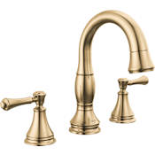 Delta Cassidy 1.2 GPM Widespread Bathroom Faucet with Pop-Up Drain Assembly with MagnaTite Champagne Bronze