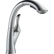 Delta Linden Pull-Out Kitchen Faucet with Temporary Flow Increase and Optional Base Plate - Includes Lifetime Warranty Arctic Stainless