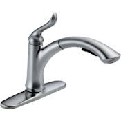 Delta Linden Pull-Out Kitchen Faucet with Temporary Flow Increase & Optional Base Plate - Includes Lifetime Warranty Arctic Stainless